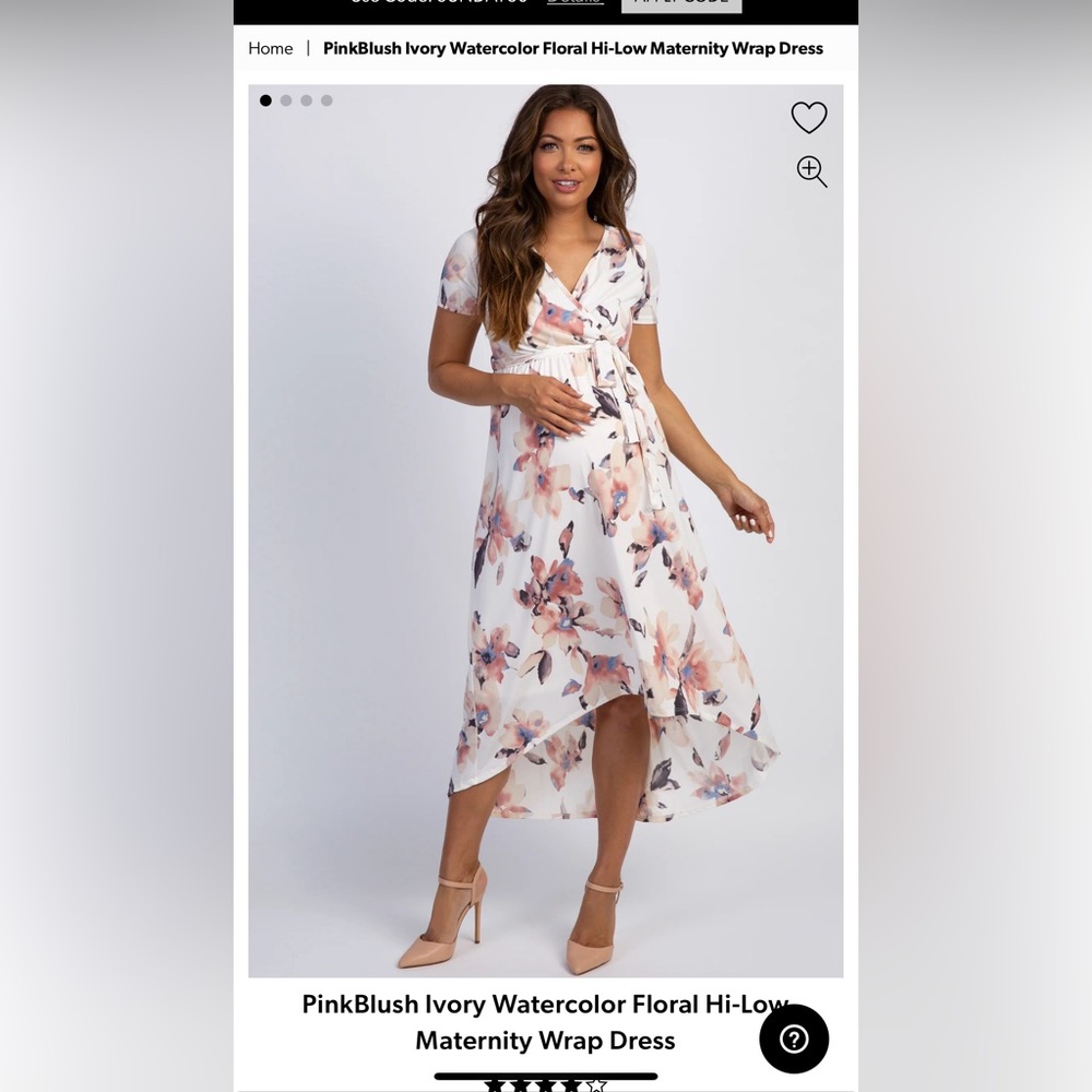 NWT Floral Baby Shower Wrap Dress